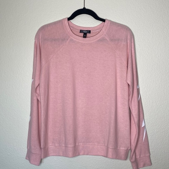 Aqua Lounge soft pink sweater lightening bolts small - Picture 1 of 6